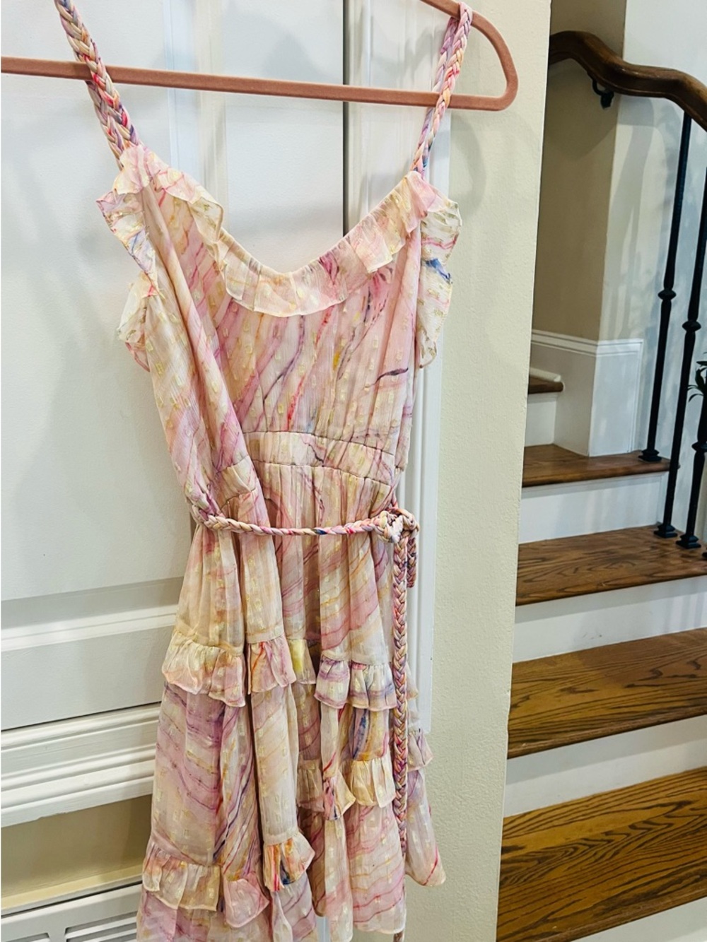 NWT ROCOCO SAND Multicolored Braided Strap Mini Dress S Originally $350 - Picture 7 of 12